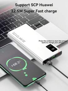 1 Pin dự phòng di động 10000/20000mAh, Sạc nhanh PD22.5W, Có màn hình hiển thị nguồn LED, Pin dự phòng mini thời trang di động - Nhiều màu - Xem 4