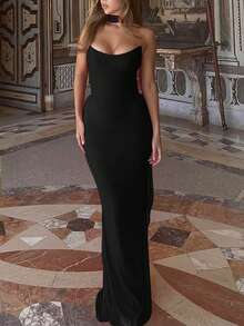 Women Summer Mesh Patchwork Crop Corset Strapless Top And Midi Skirt Two Pieces Set Bodycon Elegant Sexy Party Outfits, For Cocktail