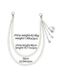 1pc Fashionable Double-Layer Giraffe Pants Chain, Suitable For Everyday Wear - Multicolor - View 5