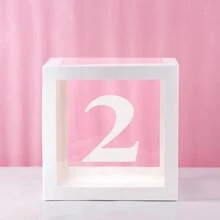 Cajas de globos blancos, con letras para Baby Shower, 1 caja con 1 letra o 1 juego de 4 cajas y letras B-A-B-Y, decoraciones de fiesta de baby shower para fiestas de cumpleaños, cajas de globos transparentes, bloques claros para fiestas de cumpleaños, duchas nupciales, revelación de género, decoraciones de cajas de globos