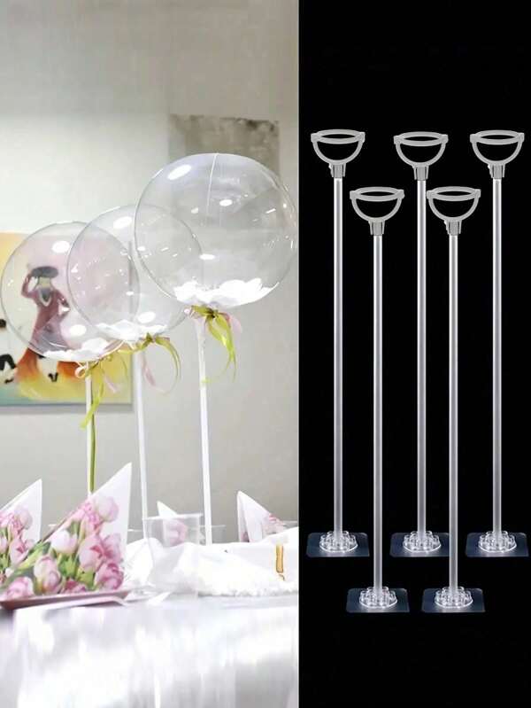 5/10 Sets Desktop Balloon Stand Kits, Balloon Table Decor For Birthday Party And Wedding Decoration, Party Supplies