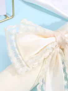 1 st. Effen Kleur Kant Haarstrik Clips Voor Meisjes, Lint Haarspeldjes Voor Kinderen, Mode Alligator Clips Haaraccessoires Voor Peuters Feestcadeaus