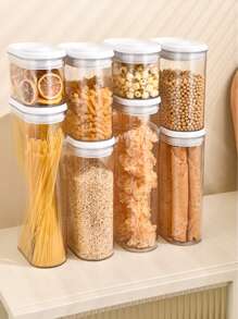 1/4Pcs Storage Containers With Lids, Clear Food Storage Jar For Pantry Cookie Flour Cereal Rice Sugar Tea Coffee Beans Spice, Airtight Food Storage Containers With Lids, Clear Plastic Storage Jars For Dry Food, Leakproof Pantry Organization Containers