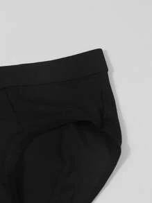 Men's Sexy Breathable Comfortable Buttocks Expression Letter Graphic Print Daily Use Modal Triangle Briefs - Black - View 8