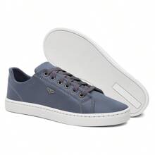 Kit 3 Men's Casual Sneakers Comfort Line Fashion Sneakers + Digital Watch And Formal Belt - Trắng - Chì và Xám - Xem 5