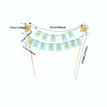 1PC New Happy Birthday Banner Cake Decoration Plugin, Five Pointed Star Baking Decoration Flag Insertion Party Dessert Table Flag Pulling - Style 6 - View 19