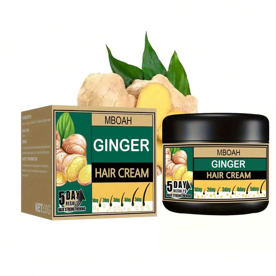 Mboah Ginger Hair Care Cream 60g/2.12oz - Moisturizing & Softening Conditioner For All Hair Types - 黃色 - 查看 1