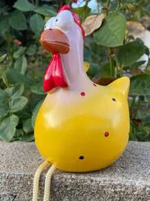 1-3 piezas de decoración de resina con patas largas de pollo, decoración de patio, pollo cómico con ojos grandes, colgante de pollo con patas largas, decoración del patio