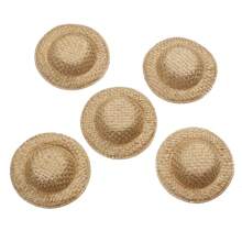 10 件装 5 厘米多色手工草帽迷你草帽适用于 DIY 工艺装饰配件、派对装饰