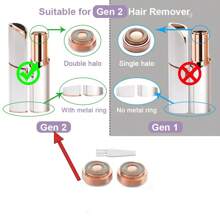 Conduroma 2 Packs Of 2nd Generation Replacement Blades - Double Ring Blades, Suitable For 2nd Generation Devices, Perfect Hair Removal Tool For Women - Gold - View 3