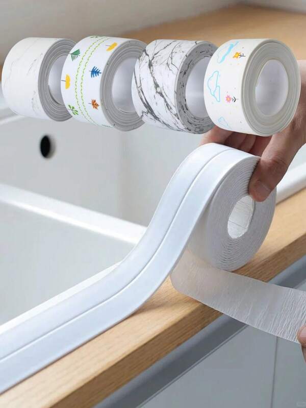 1/3Pcs Waterproof Bathroom Tape - Flexible PVC Anti-Mold Trim For Shower, Sink & Kitchen (Self-Adhesive & No Residue, Seamless Home Decor Upgrade) Bathroom Decor Summer Back To School