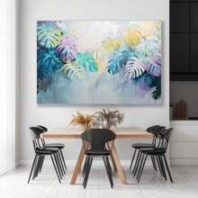1pc Tropical Leafy Abstraction Artwork Product Image Gift For Family, High-Definition Printing With Frame Suitable For Office, Bedroom, Kitchen, Living Room Artwork Wall Painting