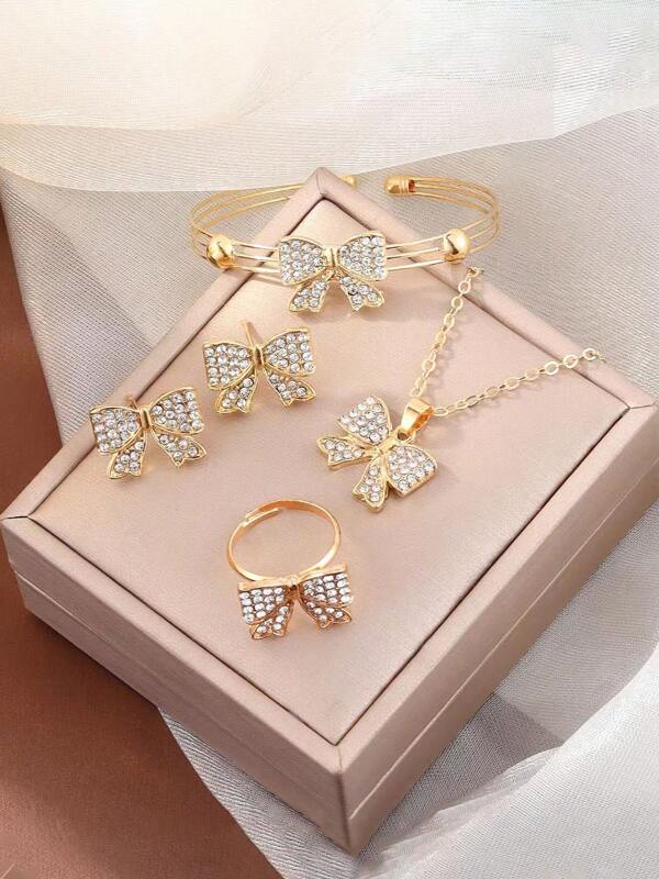1 Set European And American Strawberry & Cherry Simple Necklace, Bracelet, And Earring Jewelry Set For Young People