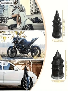 40pcs Synthetic Rubber Tire Repair Plugs, Universal Puncture Repair Tool For Automobile, Motorcycle, Truck, Scooter And Bicycle Tires (S 20pcs+L 20pcs), Vacuum Tire Quick Repair Kit With Spiral Rubber Nails