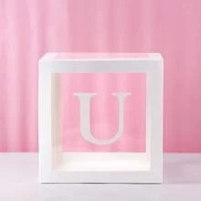 Cajas de globos blancos, con letras para Baby Shower, 1 caja con 1 letra o 1 juego de 4 cajas y letras B-A-B-Y, decoraciones de fiesta de baby shower para fiestas de cumpleaños, cajas de globos transparentes, bloques claros para fiestas de cumpleaños, duchas nupciales, revelación de género, decoraciones de cajas de globos