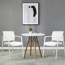 Stackable Arm Chairs With Mesh Back And Fabric Seat Offering Ergonomic Lumbar Support, Suitable For Office, School, Church, Guest And Reception Spaces In Black