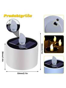 2/6pcs Solar Powered LED Candle Flickering Waterproof Tea Lights, Flameless Waterproof Candles Suitable For Patio, Garden, Wedding, Party, Christmas Decoration Gifts Birthday Graduation - White - View 5