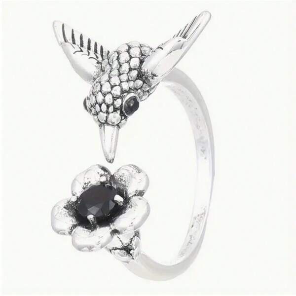 1 Personalized Retro Simple Hummingbird Presbyterian Open Ring