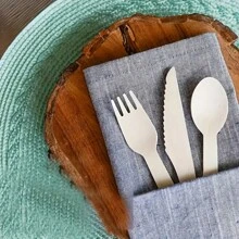 75/150/300 Sets Of Disposable Wooden Cutlery, 5.51 Inches Long, Including Spoons, Forks, And Knives (25 Pieces Per Set, 50 Pieces Per Set, 100 Pieces Per Set), Cake Dessert Ice Cream Spoons, Suitable For Birthday, Party Supplies, Christmas Gifts, Birthday Banquet Tableware, Graduation Season, Wedding And Home Decoration, Tableware, Kitchen Accessories And Home Kitchen Utensils / Disposable Tableware Sets