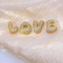 1pc A-Z Cute & Chic Cubic Zirconia Studded Letter Colar