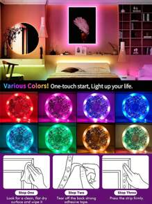 1 قطعة شريط إضاءة LED بطول 3 قدم، 6 قدم، 9 قدم، 16 قدم، 32 قدم، 50 قدم، شريط إضاءة LED RGB، جهاز تحكم عن بعد ب- 24 مفتاح، لديكور المنزل، غرفة النوم، الممر، حفلة عيد الميلاد، البار، عيد الميلاد (يعمل بصندوق البطارية، بطاريات AA غير مشمولة) - شريط RGB - مشاهدة 4