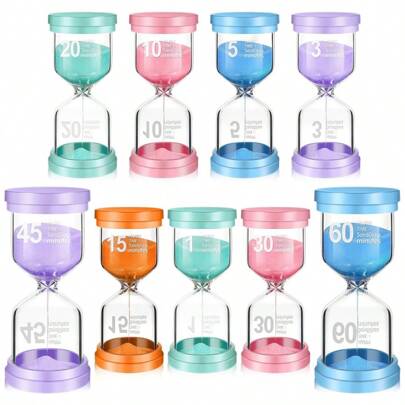 Macaron Timer, Colored Sand Clock, 1/3/5/10/15/20/30/45/60 Minutes Sand Timer, Suitable For Games, Children Brushing Teeth, Homework, School Teaching, Kitchen Quiet Timer, Home Offices And Multiple Scenarios, Best Gifts For Birthday