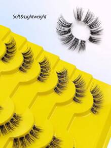 Asiteo 10 Pairs Natural Look False Eyelashes, Soft & Delicate Faux Mink Lashes, Elongate Eye Corners, Reusable, Create Charming Makeup Look - Lông mi  mắt mèo - Xem 3