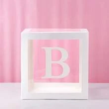 Cajas de globos blancos, con letras para Baby Shower, 1 caja con 1 letra o 1 juego de 4 cajas y letras B-A-B-Y, decoraciones de fiesta de baby shower para fiestas de cumpleaños, cajas de globos transparentes, bloques claros para fiestas de cumpleaños, duchas nupciales, revelación de género, decoraciones de cajas de globos