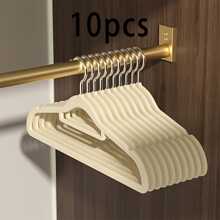 5/10pcs Seamless Anti Slip Velvet Fabric Saves Space Hanger Suitable For Bedroom Wardrobes, Wardrobes, Dormitory Clothing Organization, Hanger, Grucce Armadio, Appendi Abiti, Grucce, Grucce Salvaspazio, Mother's Day, Hot Selling And Great Value Item, Today's Discount