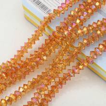 95pcs 6mm Crystal Glass Middle Hole Saucer Beads, Electroplated Colorful DIY Accessories For Shoes, Clothing, Hats, Phone Chains, Jewelry Making