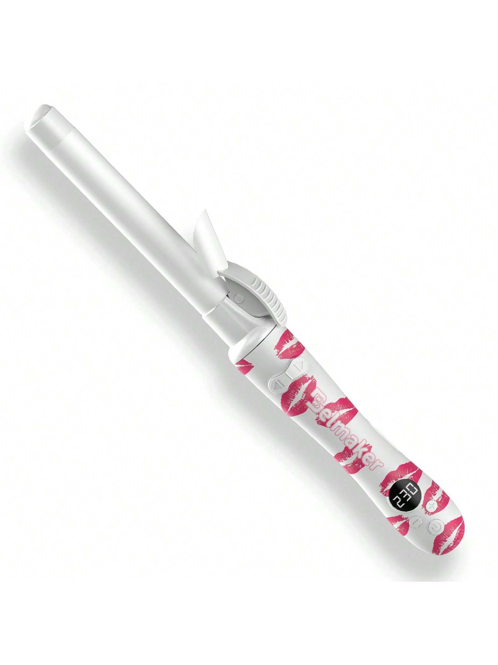 Belmaker 1 Inch Rotating Curling Iron - Upgraded Professional Tourmaline Ceramic Automatic Curling Iron, 30 Seconds Heating Function, fiery red lips