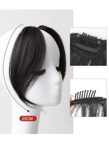 A Pair Of 10 Inches Bangs Wig Synthetic Fring Bangs Hair Extensions For Women Middle Part Two Sides Bang Hairpiece Clip In Extensions Invisible Hair - Multicolor - View 5
