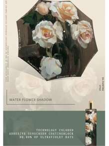 Rose Retro Umbrella Thickened Folding High-Value Sun Umbrella Fashionable Wind-Resistant Parasol Sun Umbrella