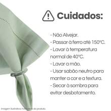 Guardanapo de Tecido Ponto Ajour para Mesa Posta 100% Algodão 40x40cm - Verde - Visão 5