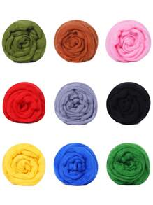 1 peça 100g Lã Colorida, Feltro Úmido DIY Feito à Mão, Kit de Materiais de Punção de Feltro de Lã, Fita de Lã Colorida