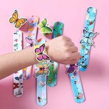 12pcs Colorful Resin Butterfly Bangle Bracelets, Vibrant Plastic Cracked Circle Bangle Bracelets With Butterfly Design, Suitable For Wedding, Bridal Shower, Birthday Party Decoration - No Power Required