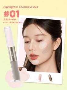 JUDYDOLL 4.8g Liquid Highlighter & Contour Duo - Multi-Use, Portable, High-Pigment, Budge-Proof Formula Perfect For Occasions Such As Dates, Weddings, Parties, And Everyday Wear. Great Gift Idea For Friends, Girlfriends, And Yourself.