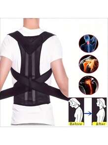 1pc Posture Corrector For Men - Adjustable, Breathable Orthopedic Brace - Seamless Upper Back, Spine, Neck & Shoulder Support - Ideal For Daily Wear, Clavicle Stabilization - Promotes Healthy Posture, Prevents Slouching Exercise Waist Belt Suitable For Workout Home Sports And Walk