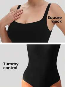 Relety Tight And Seamless Shapewear, Simple And Soft Control Abdominal Shapewear - Black - View 5