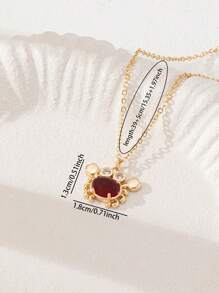 1 Pc Zirconia Crab Pendant Necklace For Women Summer Beach Necklaces Jewelry