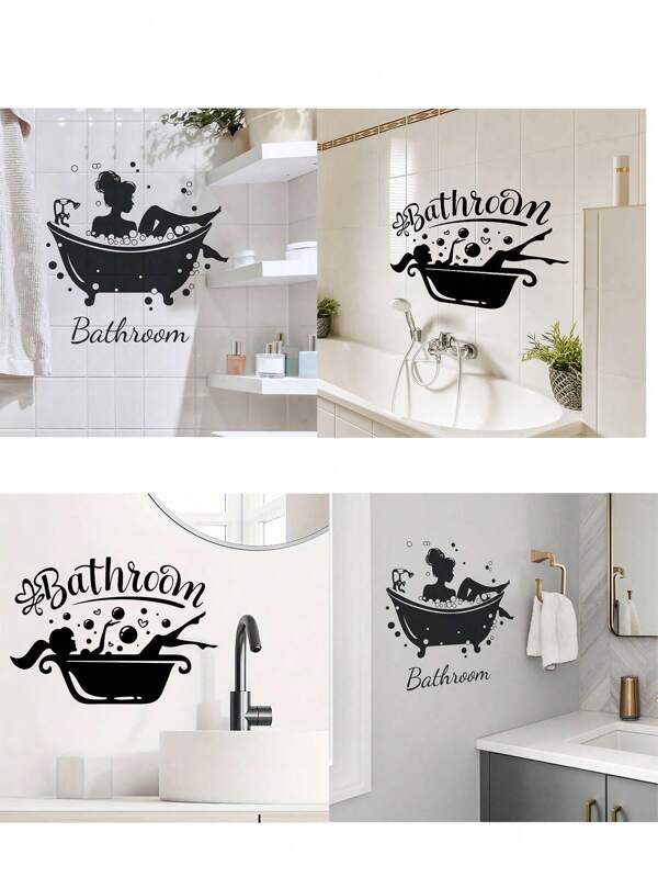 1pc Home Decorations Bathroom Shower Reminder Wall Decal Sticker For Bedroom, Living Room, Hallway, Wall Decal, Vinyl Decal For Home Decorations, Bathroom Decoration Items Refresh Your Home Bath Rug Floor Carpet Fall Decor Bathroom Accessories