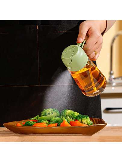 1pc Refillable Glass Oil Mister Sprayer, Kitchen Cooking Oil Atomizer For Olive Oil, Spray Bottle For Cooking, Baking, Salad, Uniform Coverage, Easy To Clean And Refill, Perfect For Health-Conscious Cooking, Durable And Leak-Proof Design, Helps Control Oil Usage