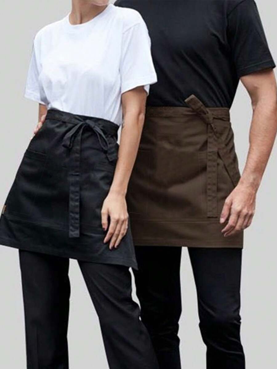 1/2/4 chiếc Tạp dề ngắn, Tạp dề làm việc cho nhân viên pha chế cà phê BBQ, không thấm nước, không thấm dầu, dễ vệ sinh, phù hợp cho gia đình và nhà hàng - Nhiều màu - Xem 1