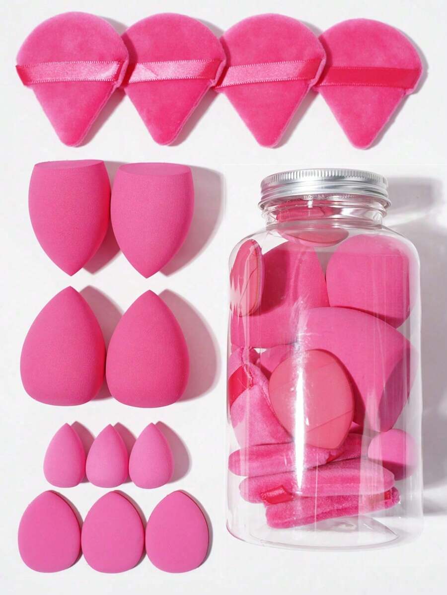 14-Piece Makeup Sponge Set Makeup Sponge Mixer 7 Powder Puffs 4 Makeup Sponges And 3 Finger-Wrapped Makeup Sponges For Liquid Foundation Powder Concealer And Cream.