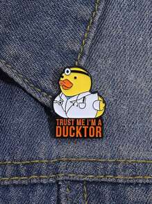 1PC Trust Me I'm A Ducktor Duck Metal Brooch Cartoon Animal Doctor Enamel Badge Personalized Fun Jewelry Clothe Lapel Pin Friend Gift - Multicolor - View 3