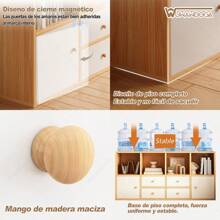 Librería de madera sencilla y moderna, mueble de almacenamiento para sala de estar - Marrón - Ver 8