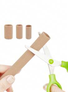 1pc Breathable Fiber Silicone Toe Protector, Rabbit Toe Sleeve Tube, Toe Separator, Toe Cap Foot Care Corrector. Small & Large Size Fiber Toe Caps