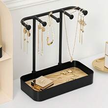 1pc Jewelry Display Stand, Desktop Makeup Vanity Hanging Earring Necklace Bracelet Ring Rack, Entryway Key Holder & Organizer Tray For Jewelry Accessories Back To School