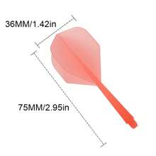 24X Moulded Darts Flights And Shafts 2BA, In-One Piece Integrated Accessory 7.5*3.6cm, Mulitcolours - Red - View 3