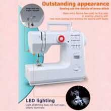 20 Stitches Electric Sewing Machine Household Double Thread Sewing Machine UK 220V - White - View 9